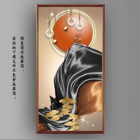 光影抽象麋鹿风景玄关装饰画