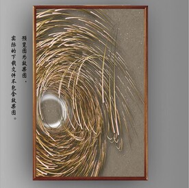 光影金色抽象线条装饰画