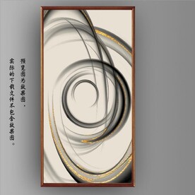 抽象金色水墨线条玄关装饰画