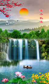 竖幅山水画