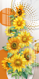 轻奢时尚向日葵玄关装饰画