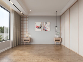 新中式卧室背景墙