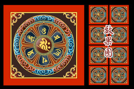 古建筑寺庙佛堂吊顶图案设计