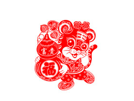 虎年窗花剪纸
