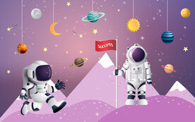 卡通星球儿童背景墙