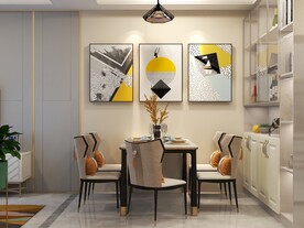 客厅餐厅装饰画背景墙效果图样机