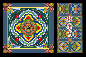 古建彩绘吊顶图案