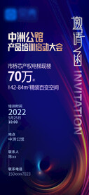  地产蓝色邀请函高端中介渠道