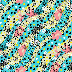 无缝几何线条波点小花