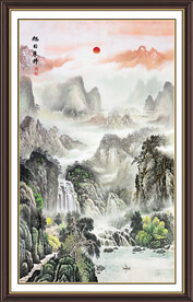竖幅山水画