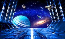 太阳系星球3D立体画地画