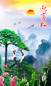 竖幅山水画