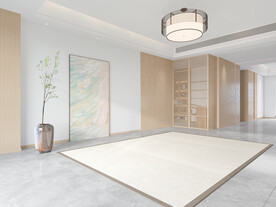 新中式客厅空场景