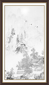 竖幅水墨画