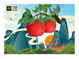 苹果插画 