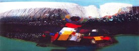 轻奢装饰画 抽象山水油画