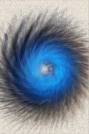 光影宝石蓝螺旋线条玄关装饰画