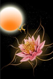 新中式3D禅意荷花玄关装饰画