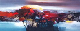 轻奢装饰画 抽象山水画 油画