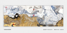 金色水墨画