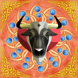 中式牛头装饰画