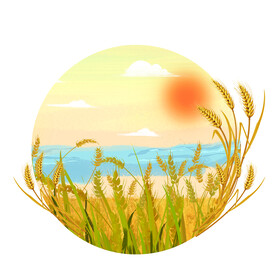 大暑插画元素