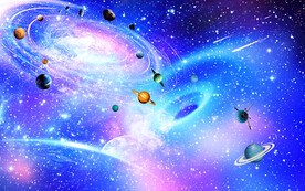 漩涡星系星空背景