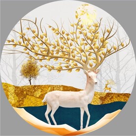 轻奢装饰画 山水麋鹿