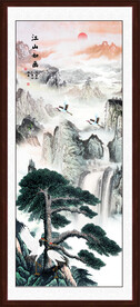 国画迎客松