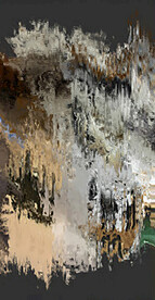 黑色抽象色块笔触拼接油画玄关