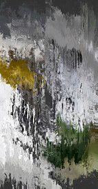 灰绿色抽象色块笔触拼接油画玄关