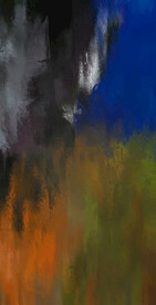 蓝灰绿抽象色块笔触拼接油画玄关