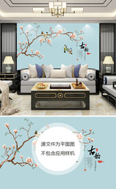新中式背景墙