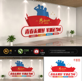 校园军训文化墙