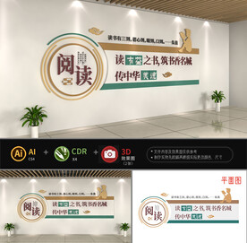 阅读图书馆文化墙