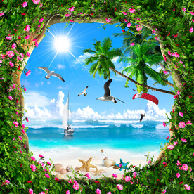 阳光沙滩椰子树