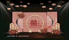 香槟色婚礼背景效果图