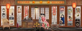 民国风老上海风情背景墙壁画 