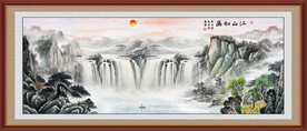 国画江山如画 山水风景画