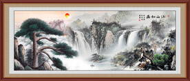 国画迎客松
