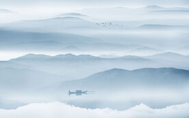 新中式山水墨画背景墙