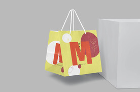 牛皮纸彩色黄色大购物袋手提样机