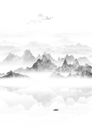 竖幅山水画