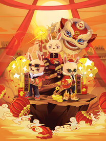 2023国潮兔年插画