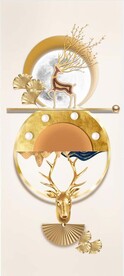 轻奢装饰画 麋鹿 杏叶