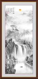 竖幅山水画