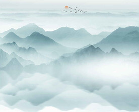 水墨山水背景墙