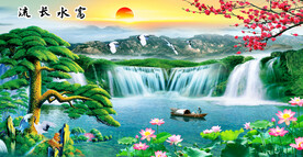 迎客松山水画