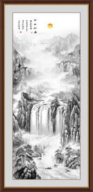 竖幅水墨画