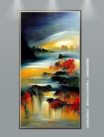 唯美山水风景玄关装饰画